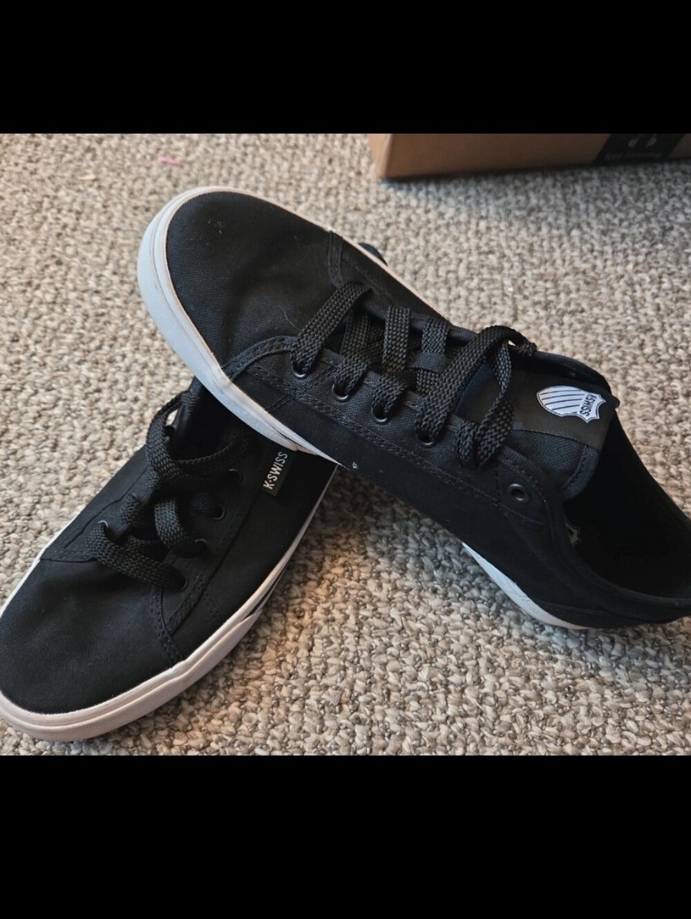K-Swiss Men's Black Canvas Low-Top Sneakers with White Sole